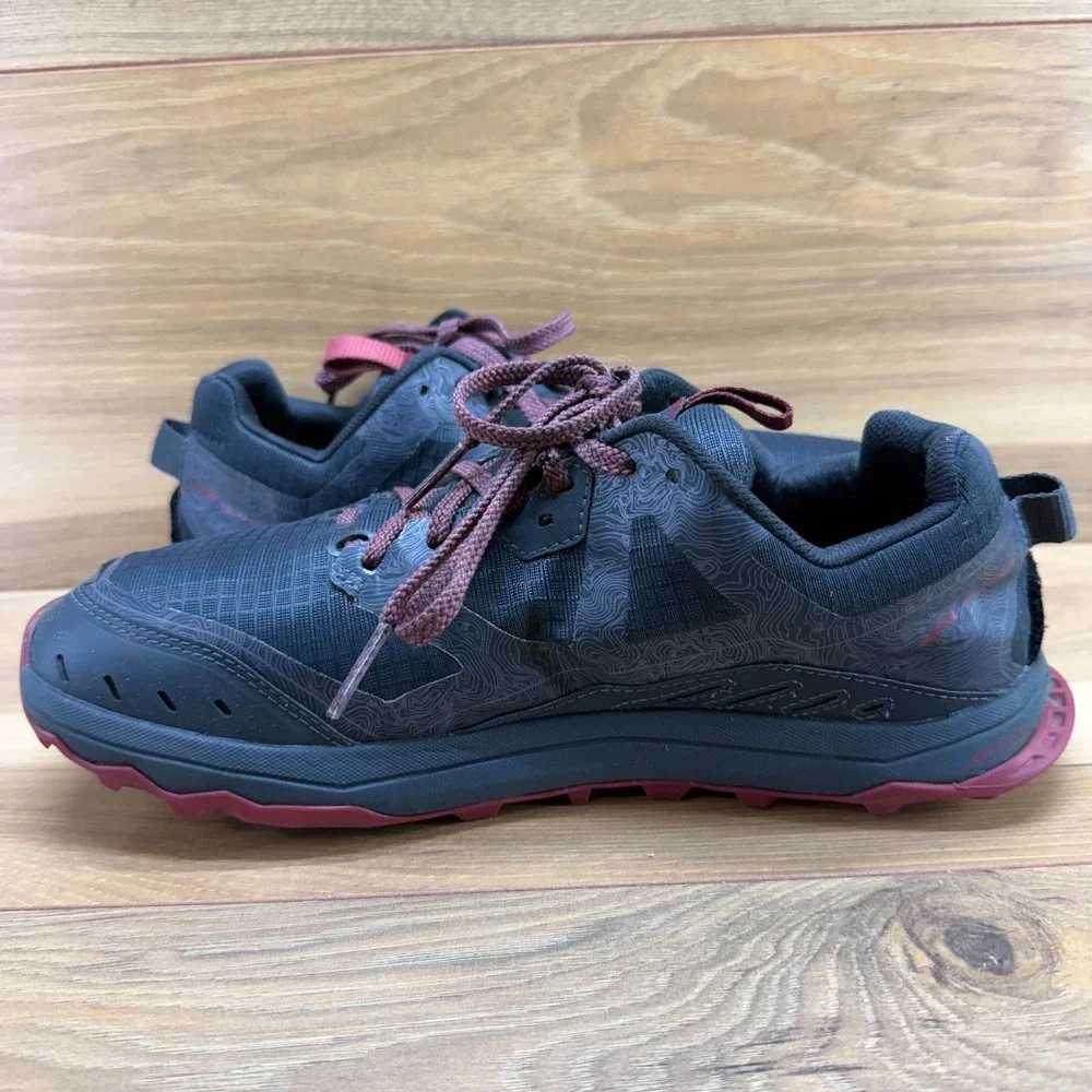 ALTRA Lone Peak 6 Mens Size 8 Black Burgundy Trail Running Shoes